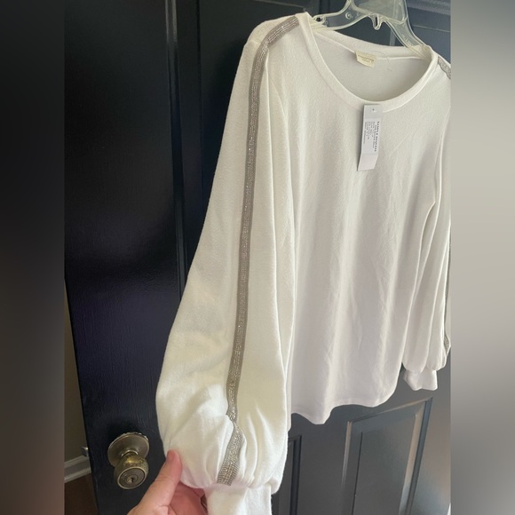 Perception Concept Jeweled Sleeve Sweater stretchy so soft! Size Large L nwt - Picture 15 of 15